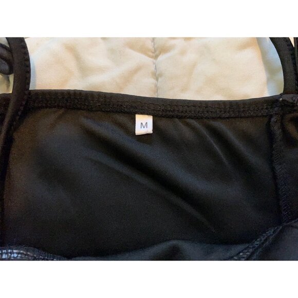 Black Slip Lace Dress Women Size M Babydoll Nightie Lingerie Chemise Cami Nightg - Picture 15 of 16